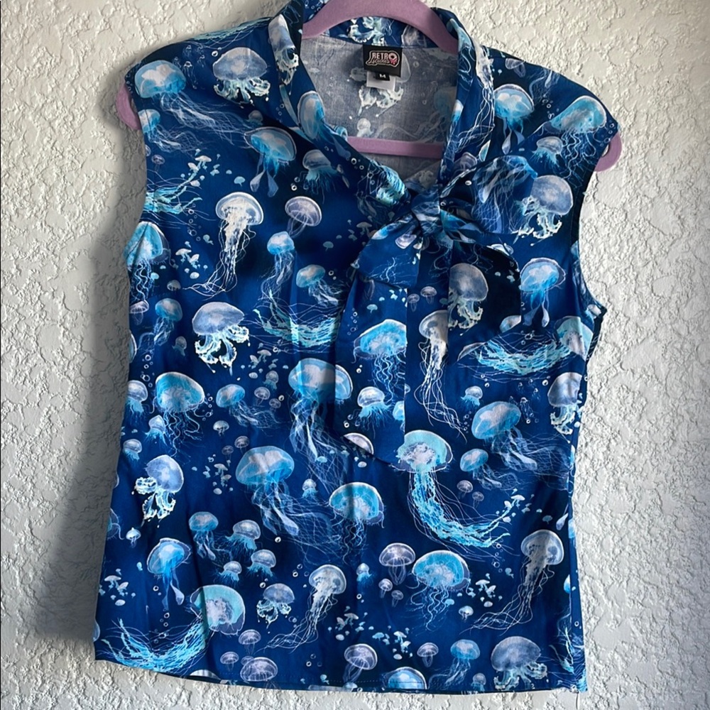 Retrolicious Blue Jellyfish Top